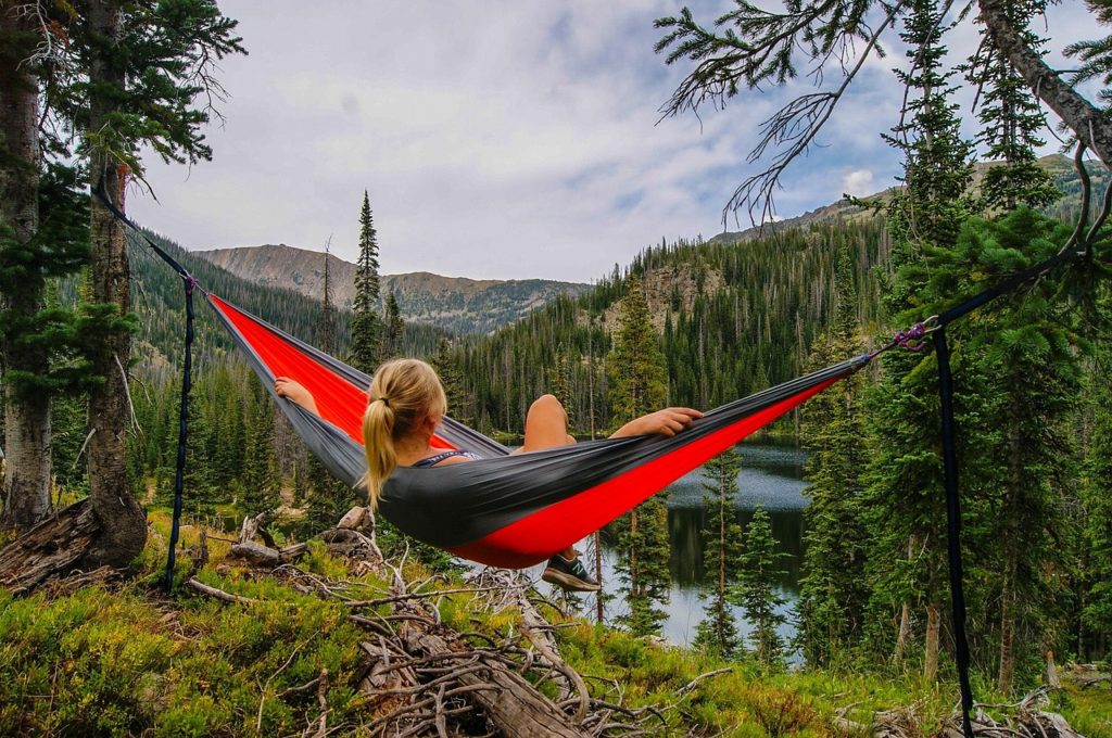 hammock, woman, female